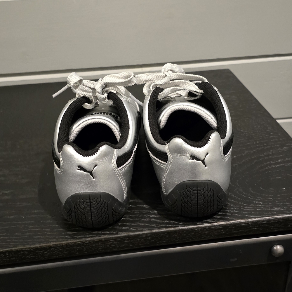 Puma Women's Silver and Black Sneakers - Picture 3 of 7